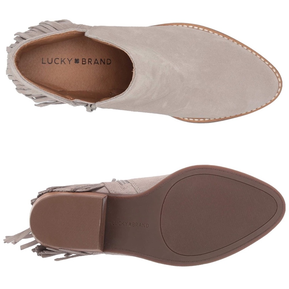 • [Lucky Brand] Suede Fringe Booties • - Picture 7 of 15